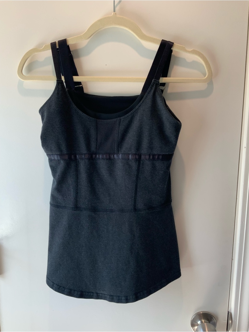 Lululemon dark gray/black tank top with double straps.